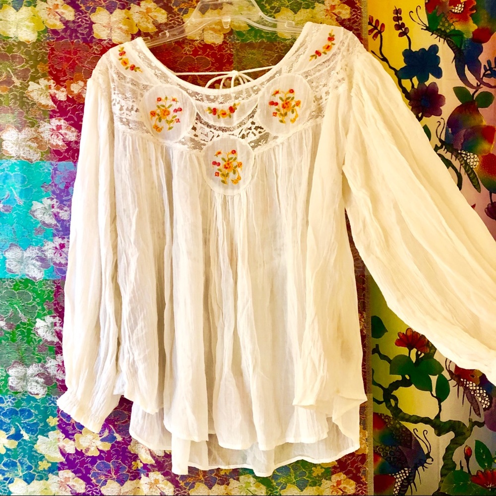 🌺🎉HP🎉🌺 NWT Free People Secret Garden Lace Blouse - Picture 6 of 14